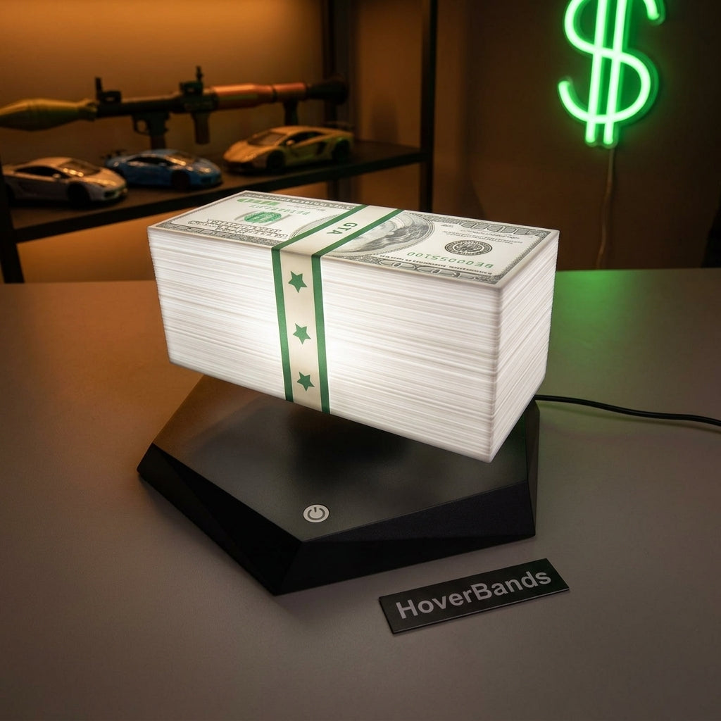 HoverBands v2 Levitating GTA Money Stack Lamp with RGB Lighting Remote